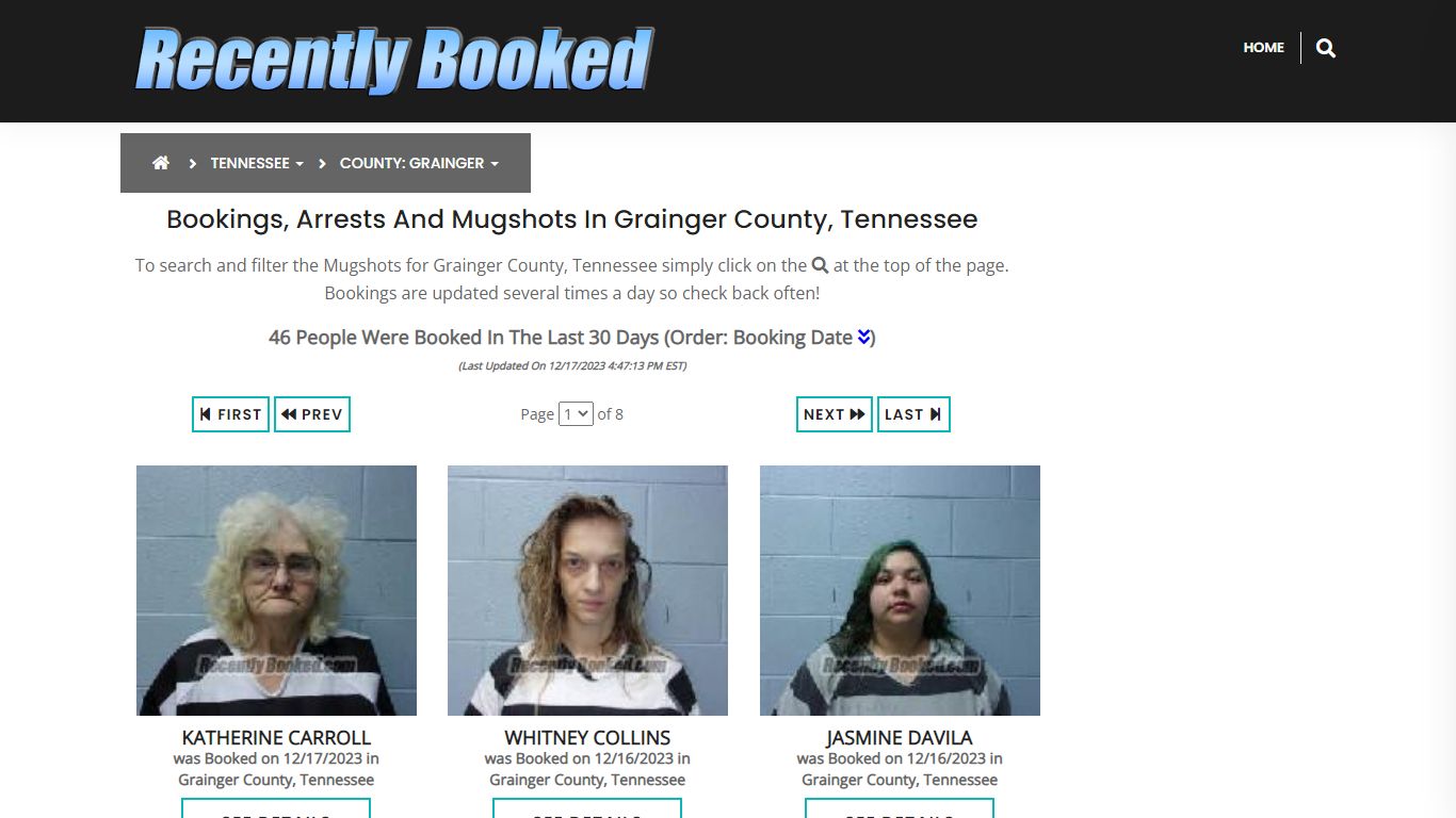 Bookings, Arrests and Mugshots in Grainger County, Tennessee